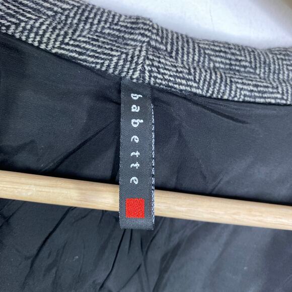 Babette Grey Printed Long Sleeve Open Wool Blend Blazer Women's Size X-Small XS - Picture 5 of 8